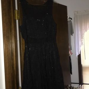 LIKE NEW DEB GLITTER BLACK LACE DRESS- SIZE 1X